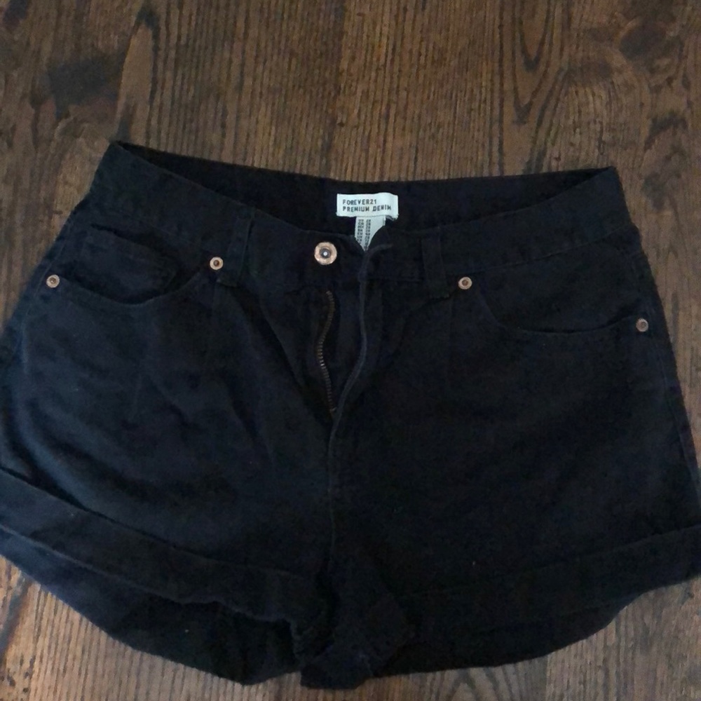 Forever 21 black denim shorts